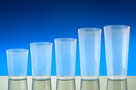 Reusable cups transparent